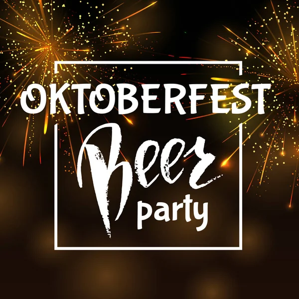 Oktoberfest yazı, bir bardak bira. Sonbahar tatil. Vektör çizim Eps10.