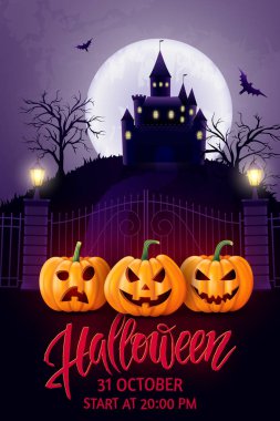 Cadılar Bayramı arka plan, balkabağı. Parti ve satış için tebrik kartı. Sonbahar tatil. Vektör çizim Eps10.