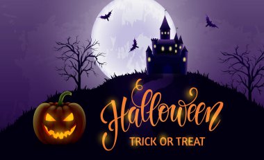 Cadılar Bayramı arka plan, balkabağı. Parti ve satış için tebrik kartı. Sonbahar tatil. Vektör çizim Eps10.