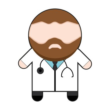 Meslek karakter doktor. Vektör çizim Eps10.
