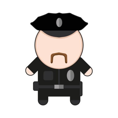 Meslek karakter polis. Vektör çizim Eps10.