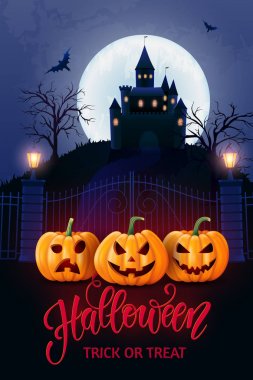 Cadılar Bayramı arka plan, balkabağı. Parti ve satış için tebrik kartı. Sonbahar tatil. Vektör çizim Eps10.