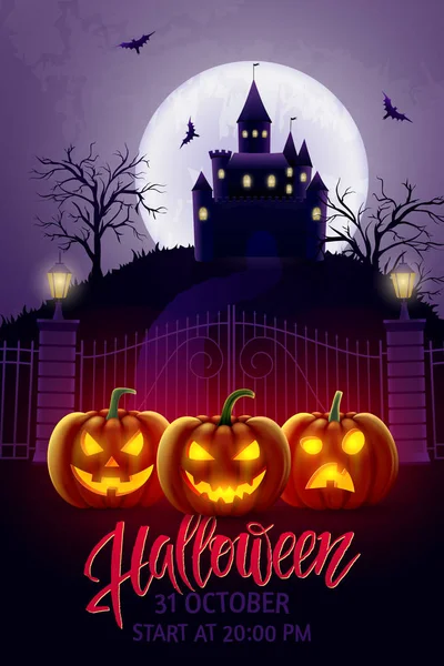 Fondo de Halloween, calabaza. Tarjeta de felicitación para fiesta y venta. Vacaciones de otoño. Ilustración vectorial EPS10 . — Archivo Imágenes Vectoriales