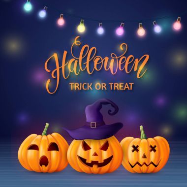 Cadılar Bayramı arka plan, balkabağı. Parti ve satış için tebrik kartı. Sonbahar tatil. Vektör çizim Eps10.