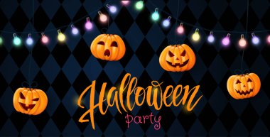 Cadılar Bayramı arka plan, balkabağı. Parti ve satış için tebrik kartı. Sonbahar tatil. Vektör çizim Eps10.