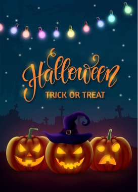 Cadılar Bayramı arka plan, balkabağı. Parti ve satış için tebrik kartı. Sonbahar tatil. Vektör çizim Eps10.