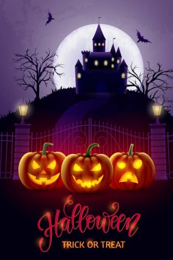 Cadılar Bayramı arka plan, balkabağı. Parti ve satış için tebrik kartı. Sonbahar tatil. Vektör çizim Eps10.