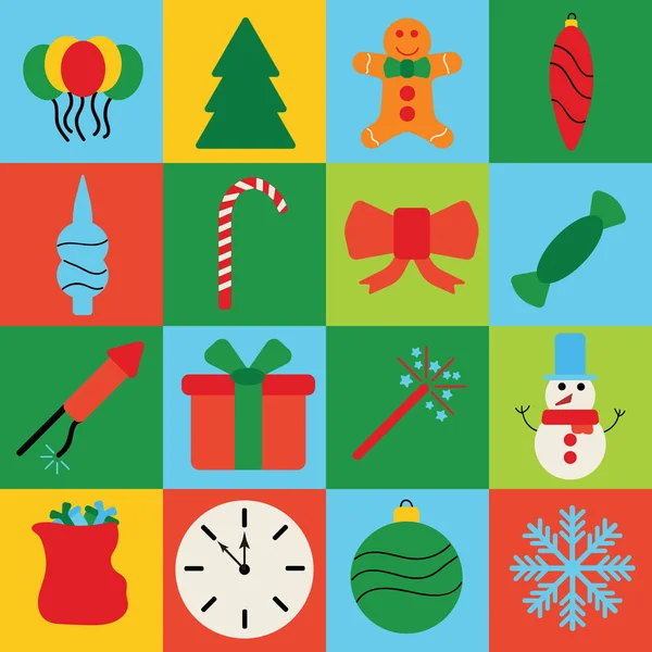 Рождественские иконы, поздравительные открытки. Зимние каникулы. Векторное развитие S10 . — стоковый вектор