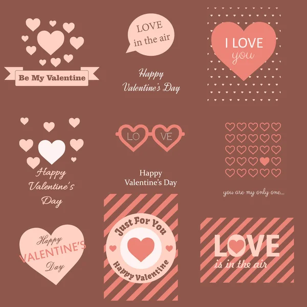 Sammlung Rosafarbener Und Weißer Valentinstags Tageskarten Verkauf Und Anderer Flyer — Stockvektor