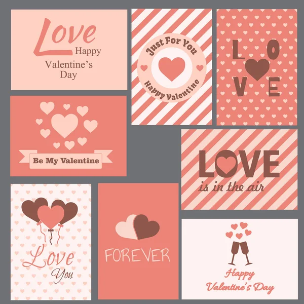 收集粉红色和白色的情人节贺卡 销售和其他传单模板 排版海报 横幅设计集 矢量插图 Eps10 — 图库矢量图片#