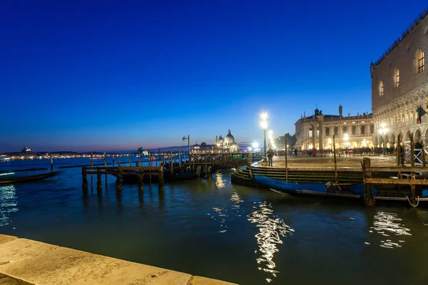 Venecia Italia Enero 2018 Vista Nocturna Cuenca San Marco Con — Foto de Stock