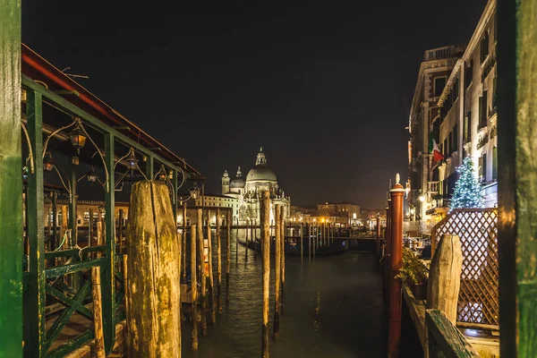 Vista Nocturna Iglesia Salute Venecia — Foto de Stock