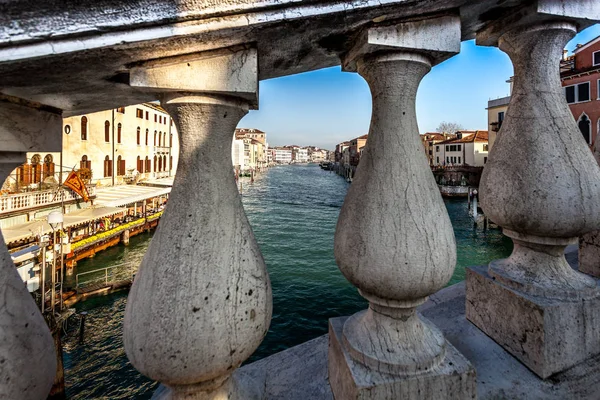 Venecia Italia Enero 2018 Canal Grande Visto Través Del Parapeto — Foto de Stock