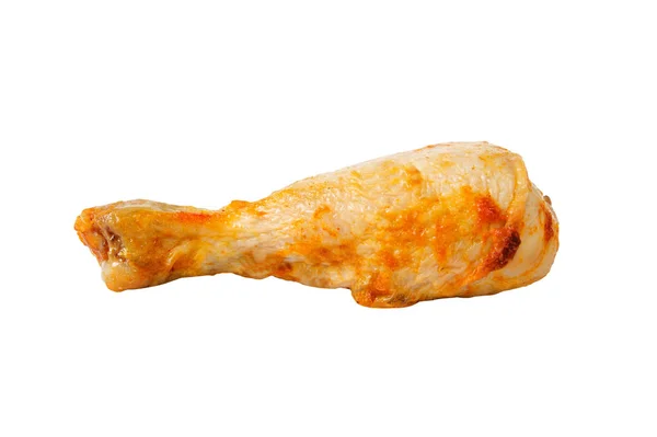 Grillowany udko kurczaka izolowane na białym tle. — Zdjęcie stockowe