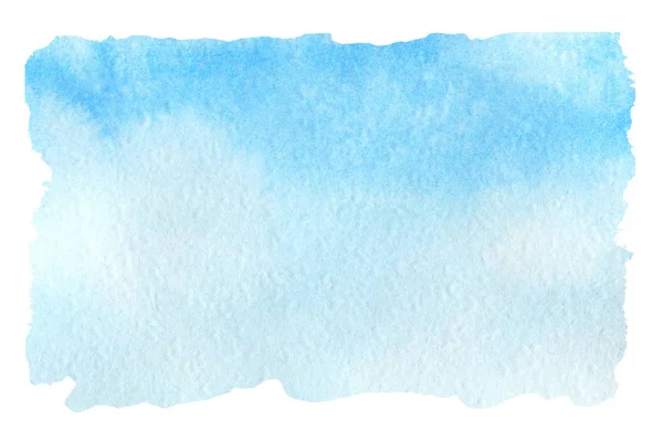 Sky blue watercolor abstract background. Gradient fill. Hand drawn texture. Piece of heaven, isolated — ストック写真