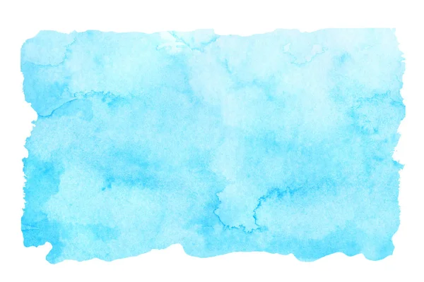 天空蓝色水彩画的抽象背景. 渐增的填充。 手绘纹理。 天堂的碎片，孤立的 — 图库照片
