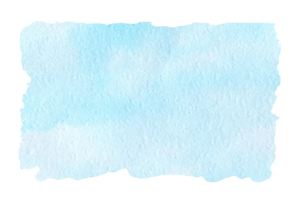 Nebesky modré akvarel abstraktní pozadí. Přechod zaplněn. Ručně kreslená textura. Kousek nebe, izolovaný — Stock fotografie