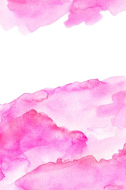 Pembe sıçrama, suluboya el çizimi kağıt desenli arka plan kartı, metin veya resim için boşluk, izole edilmiş.