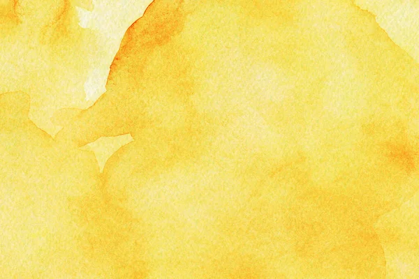 Yellow orange abstract watercolor splashing background business card with space for text or image, hand pained on paper.