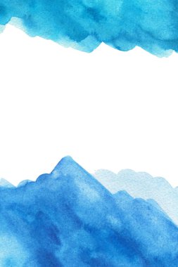 Açık mavi suluboya arkaplan kartviziti metin veya resim için alanı olan, izole edilmiş