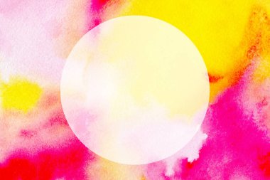 Pembe altın turuncu halka, suluboya el çizimi, desen arka plan kartviziti, metin için boşluk, izole edilmiş..