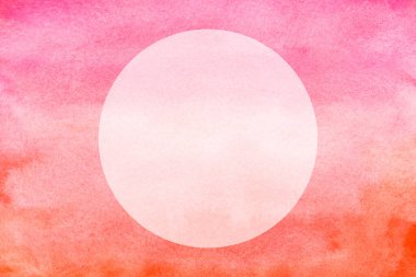 Pembe turuncu sıçrama, suluboya el çizimi kağıt desenli arka plan kartviziti, metin veya resim için boşluk..