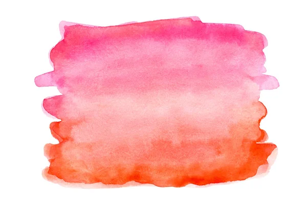 Růžová Oranžová Splash Akvarel Ručně Kreslený Papír Textura Pozadí Vizitka — Stock fotografie