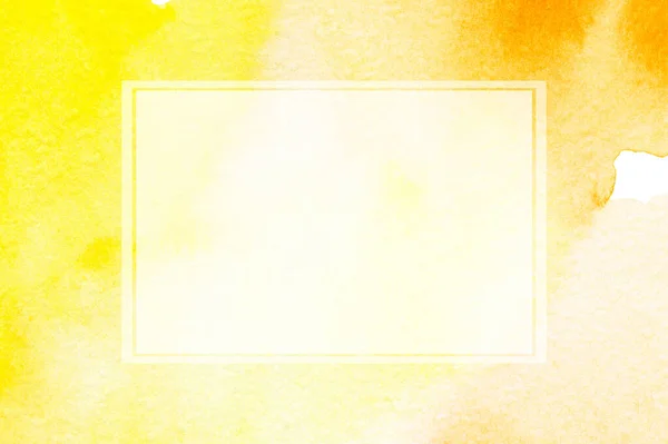 Żółty Pomarańczowy Abstrakcyjny Akwarela Chlapanie Geometria Kwadrat Tło Wizytówka Miejscem — Zdjęcie stockowe
