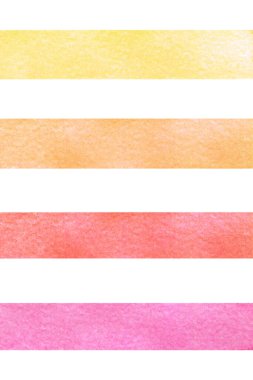 Pembe sarı, turuncu çizgili suluboya elle çizilmiş kağıt desenli arka plan kartviziti metin için boşluk.
