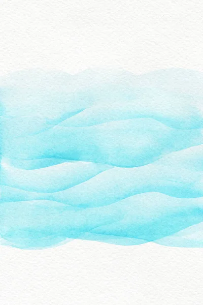 Abstrait Cyan Bleu Clair Turquoise Vague Aquarelle Fond Carte Visite — Photo