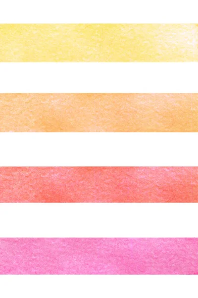 Pink Yellow Orange Line Colourful Line Watercolor Hand Drawn Paper — Stock Photo, Image