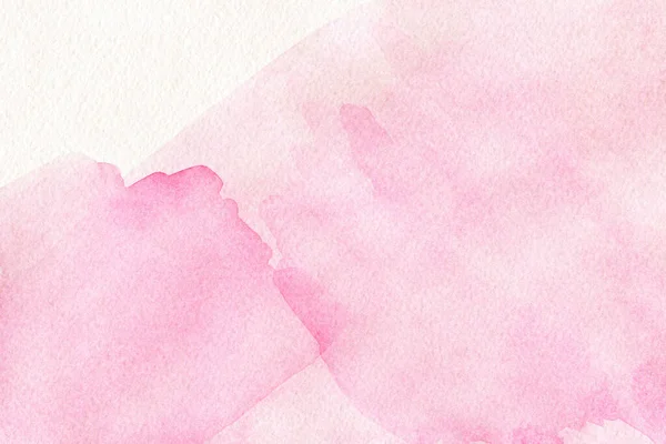 Pink splash watercolor hand drawn paper texture background business card with space for text or image.