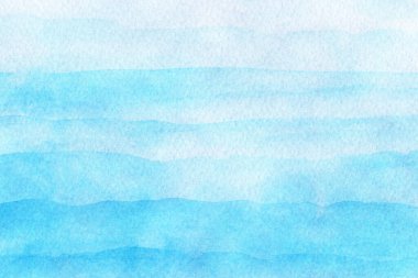 Açık mavi turkuaz dalga suluboya arkaplan kartviziti metin veya resim için boşluk.