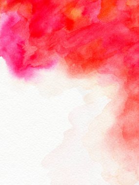 Pembe kırmızı sıçrama göz kamaştırıcı renkli pastel duman suluboya el çizimi kağıt desenli arka plan kartviziti uzay metni.