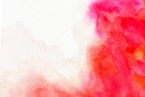 ピンクレッドスプラッシュ魅力カラフルなパステル煙水彩手描き紙テクスチャ背景名刺付きスペーステキスト — ストック写真