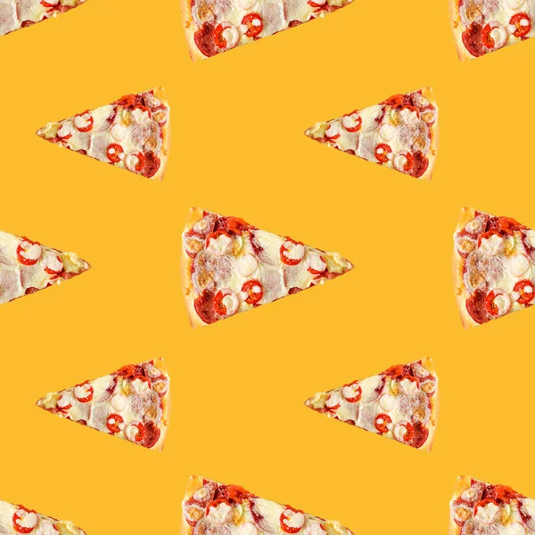Doodle Pizza Sem Costura Fundo Padrão Padrão Sem Costura Fast — Fotografia de Stock