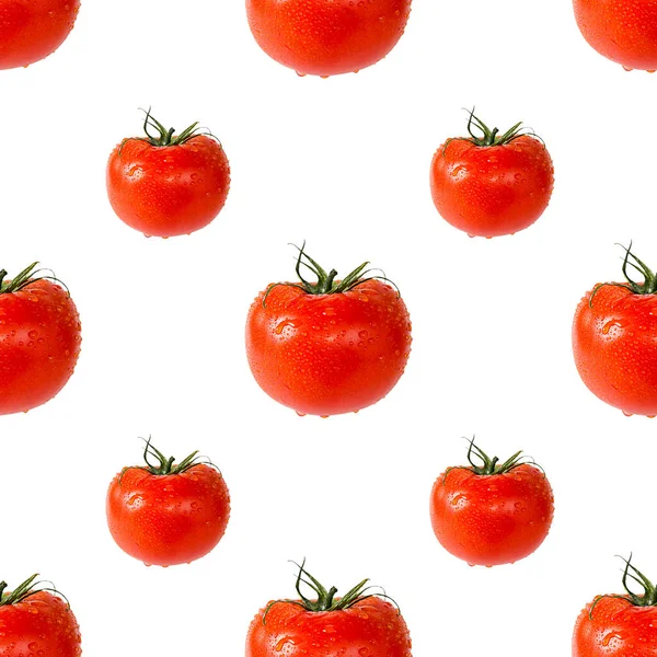 Pomidory Płynny Wzór Tła Kolor Płaski Styl Projektowania — Zdjęcie stockowe