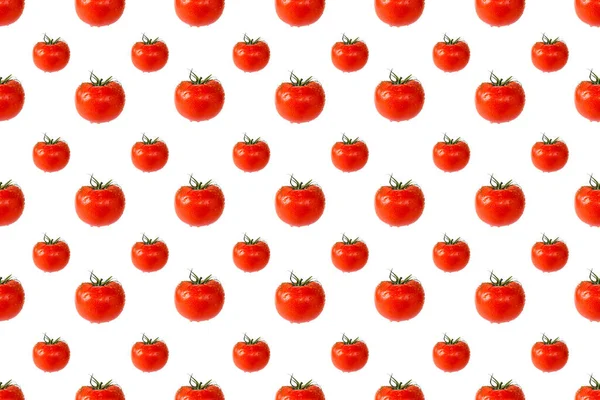 Tomates Sem Costura Fundo Padrão Design Estilo Cor Plana — Fotografia de Stock