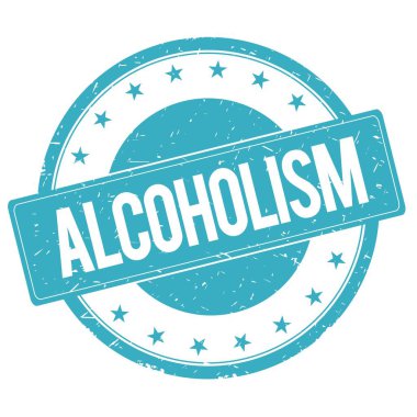 Alkolizm damga işareti mavi mavi.