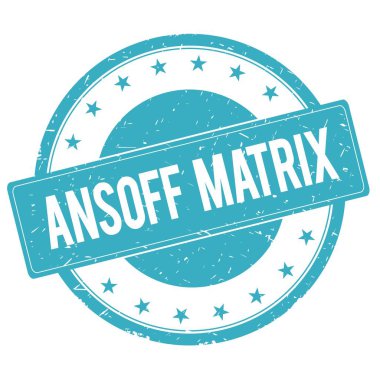 Ansoff matris damga işareti mavi mavi.
