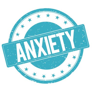 Anksiyete damga işareti mavi mavi.