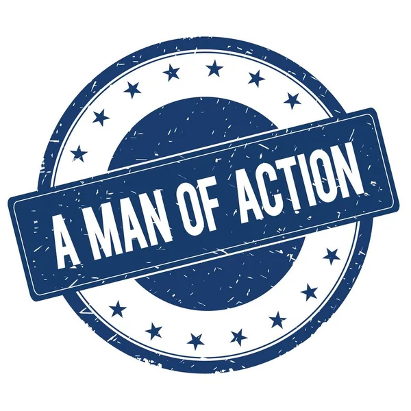 A MAN OF ACTION stamp sign — Stock Photo, Image