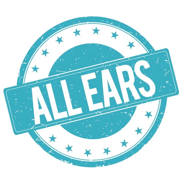ALL EARS stamp sign cyan blue. — Stock Photo, Image