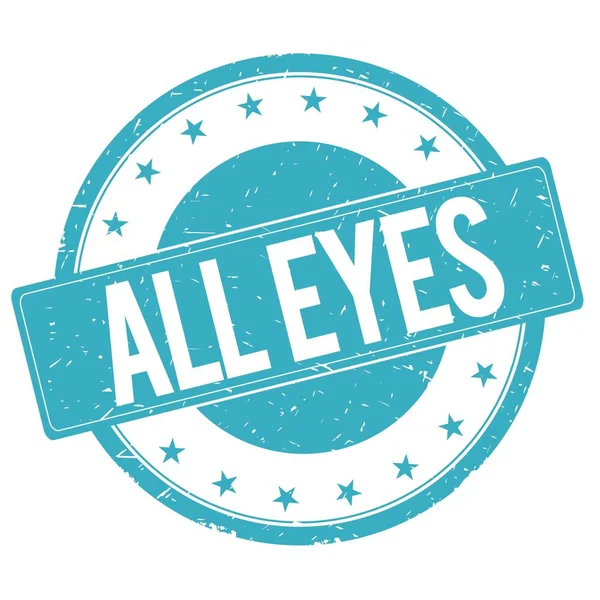 ALL EYES stamp sign cyan blue. — Stock Photo, Image