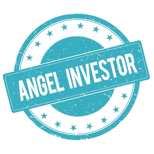 ANGEL INVESTOR stamp sign cyan blue.