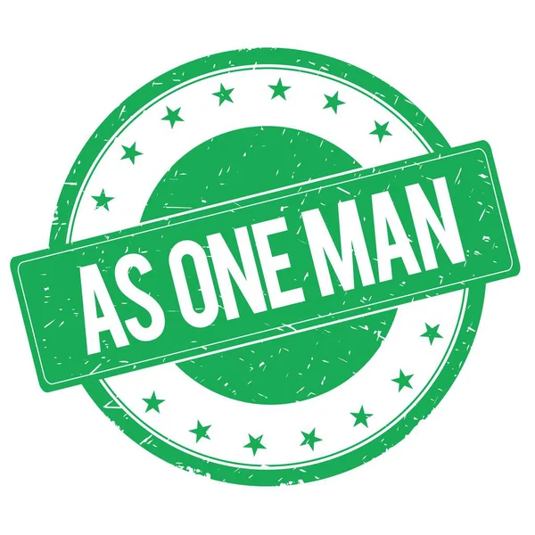 AS ONE MAN stamp sign green — Stock Photo, Image