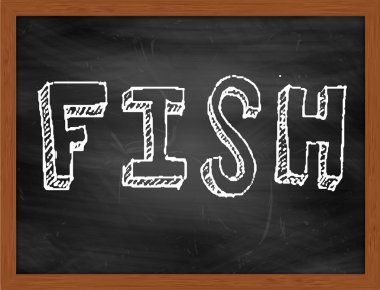 Balık el Siyah Kara tahta metin yazma