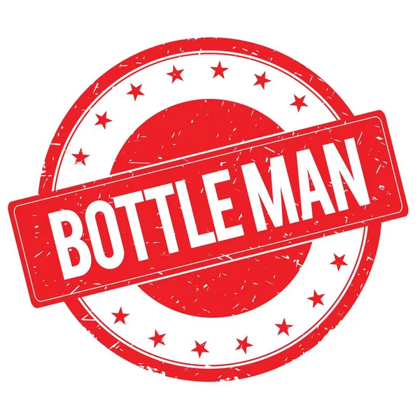 BOTTLE MAN stamp sign red — Stock Photo, Image