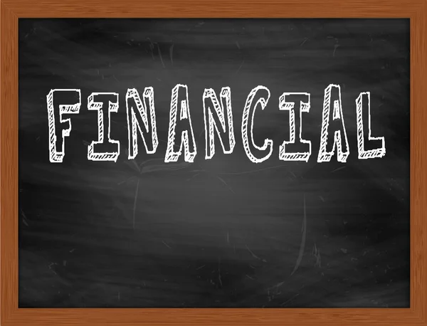 FINANCIAL  hand writing text on black chalkboard — Stock Photo, Image