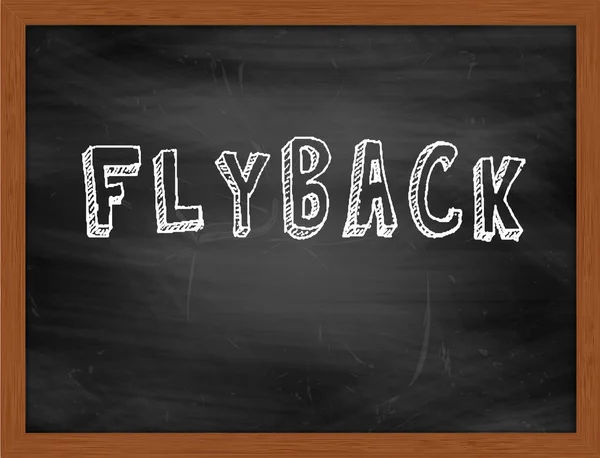 Flyback hand skriva text på svarta tavlan — Stockfoto